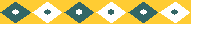 Graphic banner of Native American weaving pattern, green and white diamonds on a yellow background.