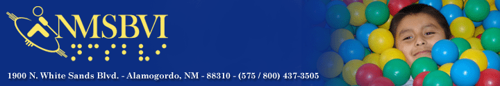 New Mexico School for the Blind and Visually Impaired - 1900 North White Sands Boulevard, Alamogordo, New Mexico 88310, phone (800) 437-3505
