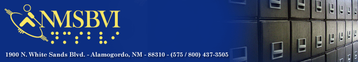 New Mexico School for the Blind and Visually Impaired - 1900 North White Sands Boulevard, Alamogordo, New Mexico 88310, phone (800) 437-3505